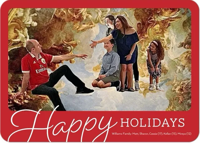 Another earlier family Christmas card, edited by Cassia.