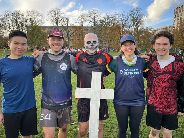 The winning team after the Halloween goaltie tournament in London.