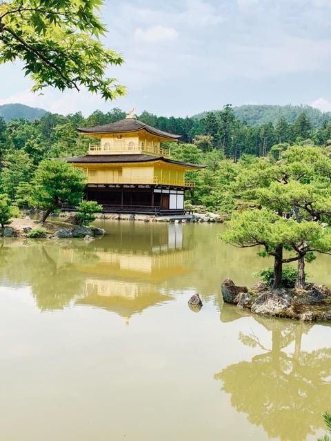 Kyoto's Golden Pavilion above its reflecting pond.