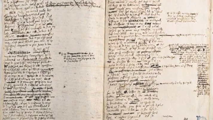 A handwritten Leibniz manuscript page, dense with edits and corrections.