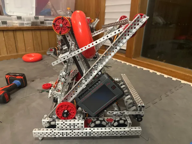 The robot mid-rebuild.