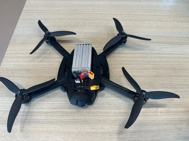 The finished v2 drone, third angle.